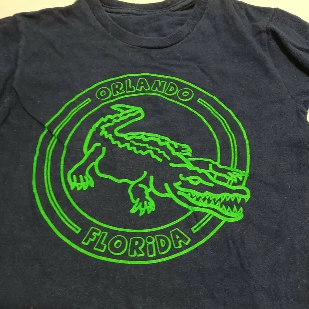Orlando Florida Childs T-Shirt Blue Green Gator Crew Neck‎ 100% Cotton 4/5